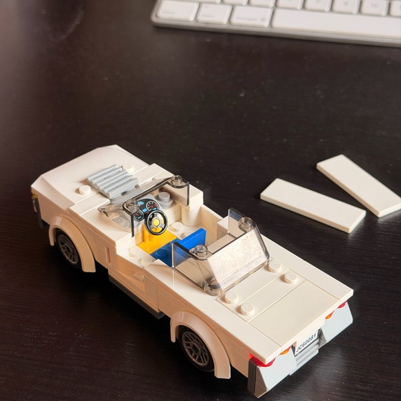 Lego White and Blue Building Block Car - Picture 2 of 7